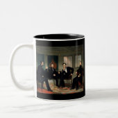 Die Friedensstifter mit Abraham Lincoln Zweifarbige Tasse (Links)