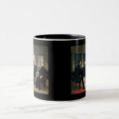 Die Friedensstifter mit Abraham Lincoln Zweifarbige Tasse (Mittel)