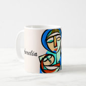 Die Friedliche Madonna Kaffeetasse (Vorderseite Links)