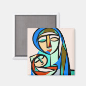 Die Friedliche Madonna Magnet (Vorderseite/Rückseite)