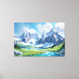 Die Friedliche Natur der Berge Leinwanddruck