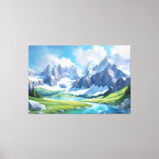 Die Friedliche Natur der Berge Leinwanddruck (Vorderseite)