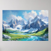 Die Friedliche Natur der Berge Poster (Vorne)