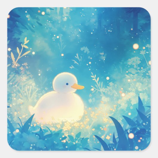 Die Friedliche Retreat der Ente Quadratischer Aufkleber (Vorderseite)