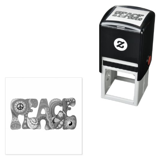 Die friedliche selbstbewusste Briefmarke Permastempel (Beispiel)