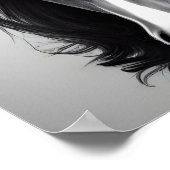 Die Friesian Black & White Digital Portrait Print Poster (Ecke)