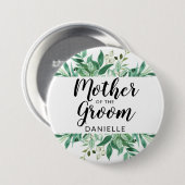 Die frische Foliage Mother of the Groom Mit Monogr Button (Vorne & Hinten)