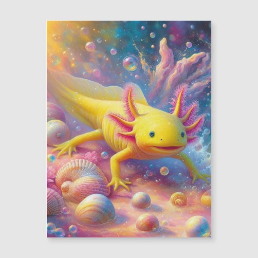Die fröhliche Axolotl Magnetkarte (Vorderseite)