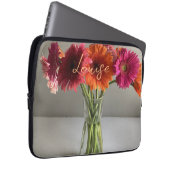 Die fröhliche Gerbera Blume + Individuelle Name Laptopschutzhülle (Vorne Rechts)
