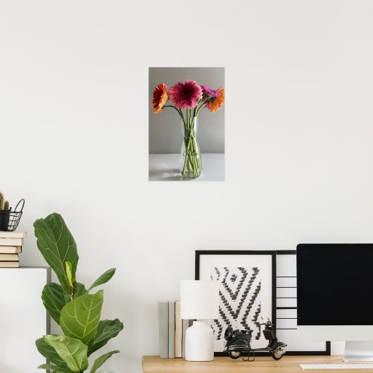 Die fröhliche Gerbera Blume + Individuelle Name Poster (Heimbüro)