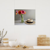 Die fröhliche Gerbera Blume + Individuelle Name Poster (Küche)