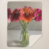 Die fröhliche Gerbera Blume + Individuelle Name Sherpadecke (Vorderseite)