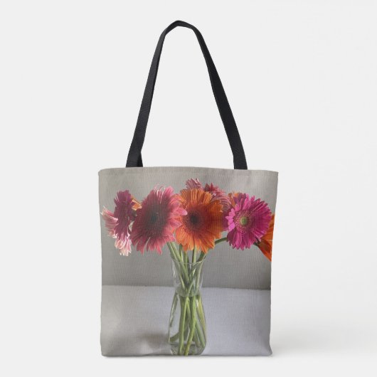 Die fröhliche Gerbera Blume + Individuelle Name Tasche (Rückseite)