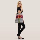 Die fröhliche Gerbera Blume + Individuelle Name Tasche (Am Model)