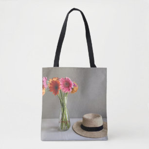 Die fröhliche Gerbera Blume + Individuelle Name Tasche