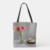 Die fröhliche Gerbera Blume + Individuelle Name Tasche (Rückseite)