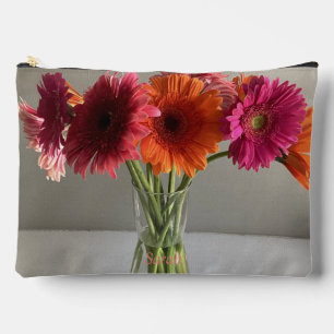 Die fröhliche Gerbera Blume + Individuelle Name Zubehörtasche