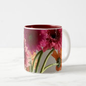 Die fröhliche Gerbera Blume + Individuelle Name Zweifarbige Tasse (VorderseiteRechts)