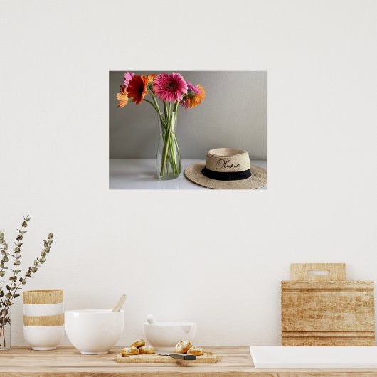 Die fröhliche Gerbera-farbige Blume Poster (Küche)