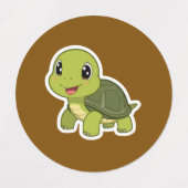 Die fröhliche Schildkröte, die nie überstürzt hat Etiketten (Design 2)