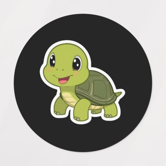 Die fröhliche Schildkröte, die nie überstürzt hat Etiketten (Design 1)