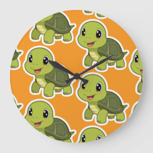 Die fröhliche Schildkröte, die nie überstürzt hat Große Wanduhr