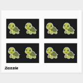 Die fröhliche Schildkröte, die nie überstürzt hat Rechteckiger Aufkleber (Blatt)