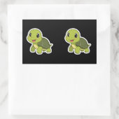 Die fröhliche Schildkröte, die nie überstürzt hat Rechteckiger Aufkleber (Tasche)