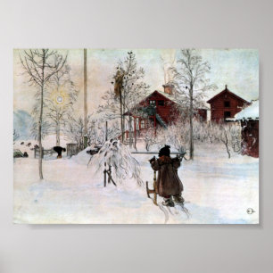 Die Front und das Wasch House im Schnee Poster