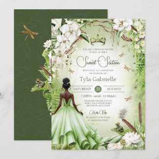 Die Froschprinz-Märchenprinzessin Sweet 16 Einladung
