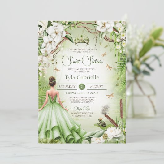 Die Froschprinzessin der Märchenprinzessin 16 . Ge Einladung (Stehend Vorderseite)