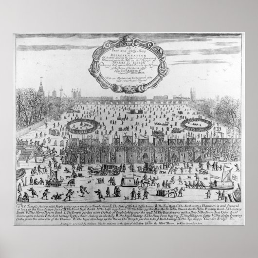 Die Frostmesse im Winter der Themse Poster (Vorne)