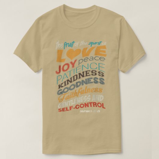 Die Frucht des Geistes Christliche Bibelschrift T-Shirt (Design vorne)