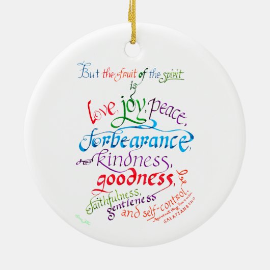 Die Frucht des Geistes Christliche Verse Keramik Ornament (Hinten)