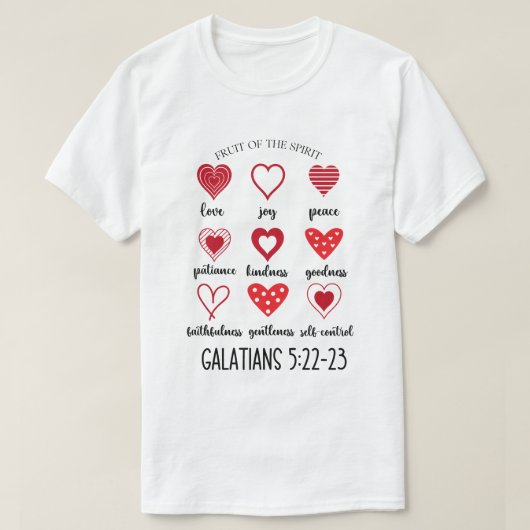 Die Frucht des Geistes, der Liebe, der Freude, des T-Shirt (Design vorne)