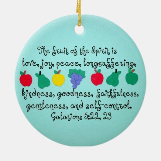 Die Frucht des Geistes. Keramik Ornament (Hinten)