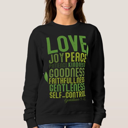 Die Frucht des Geistes spendet Christliche Bibel V Sweatshirt (Vorderseite)