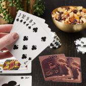 DIE FRÜCHTE DER SAISON HÄNDLER GRAPEN Antiker rosa Spielkarten (In Situ)