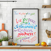 Die Früchte des Geist-Bibelverses Poster