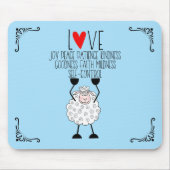 „Die Früchte des Geistes“ Schaf Mousepad (Vorne)