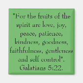 Die Früchte des Geistes sind Liebe, Freude, Friede Magnet (Vorne)