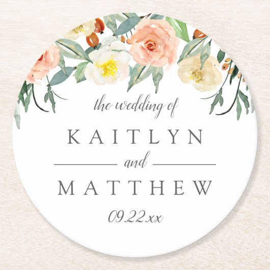 Die Frühjahrssammlung blüht auf Runder Pappuntersetzer (Vorderseite)