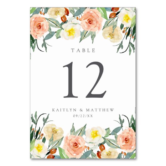 Die Frühjahrssammlung blüht auf Tischnummer (Vorderseite)