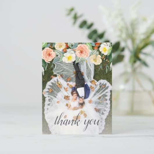 Die Frühlingsblüten Hochzeitskollektion Vielen Dan Ankündigungspostkarte (Stehend Vorderseite)