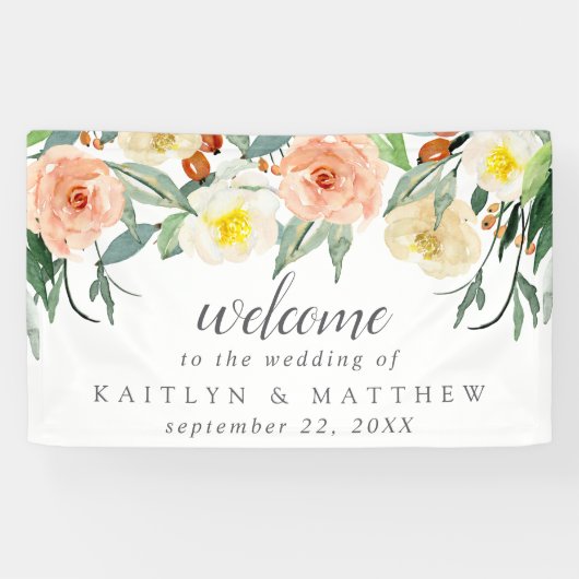 Die Frühlingsblüten Hochzeitskollektion Willkommen Banner (Horizontal)