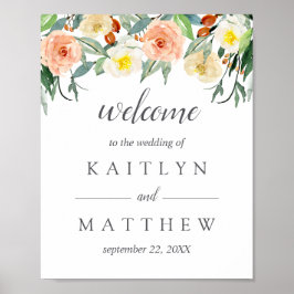 Die Frühlingsblüten Hochzeitskollektion Willkommen Poster