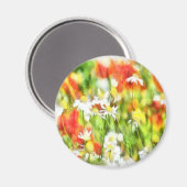 Die Frühlingsfarben auf sonniger Wasserfarbe Magnet (Vorderseite/Rückseite)
