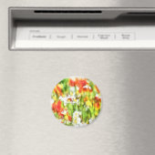 Die Frühlingsfarben auf sonniger Wasserfarbe Magnet (In Situ (Geschirrspüler))