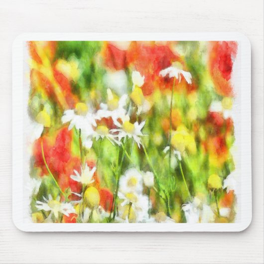 Die Frühlingsfarben auf sonniger Wasserfarbe Mousepad (Vorne)