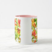 Die Frühlingsfarben auf sonniger Wasserfarbe Tasse (Zentrum)